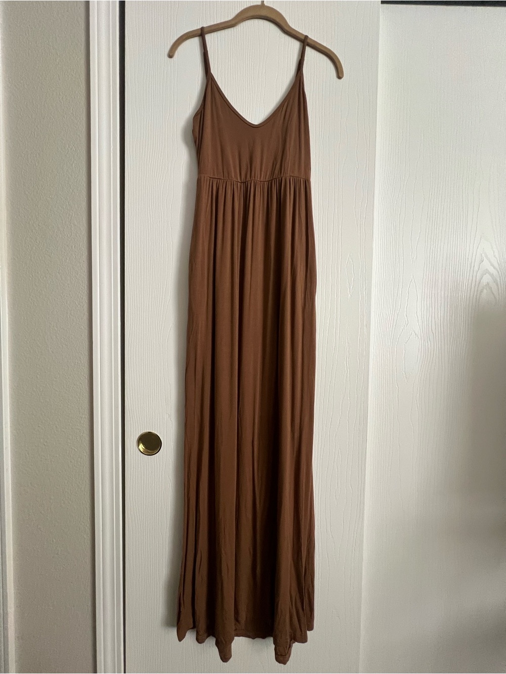 Women’s Brown Spaghetti-Strap Maxi Dress - Picture 2 of 7